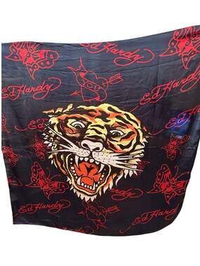 Ed Hardy Tiger Graphic Large Square Scarf O/S NWT